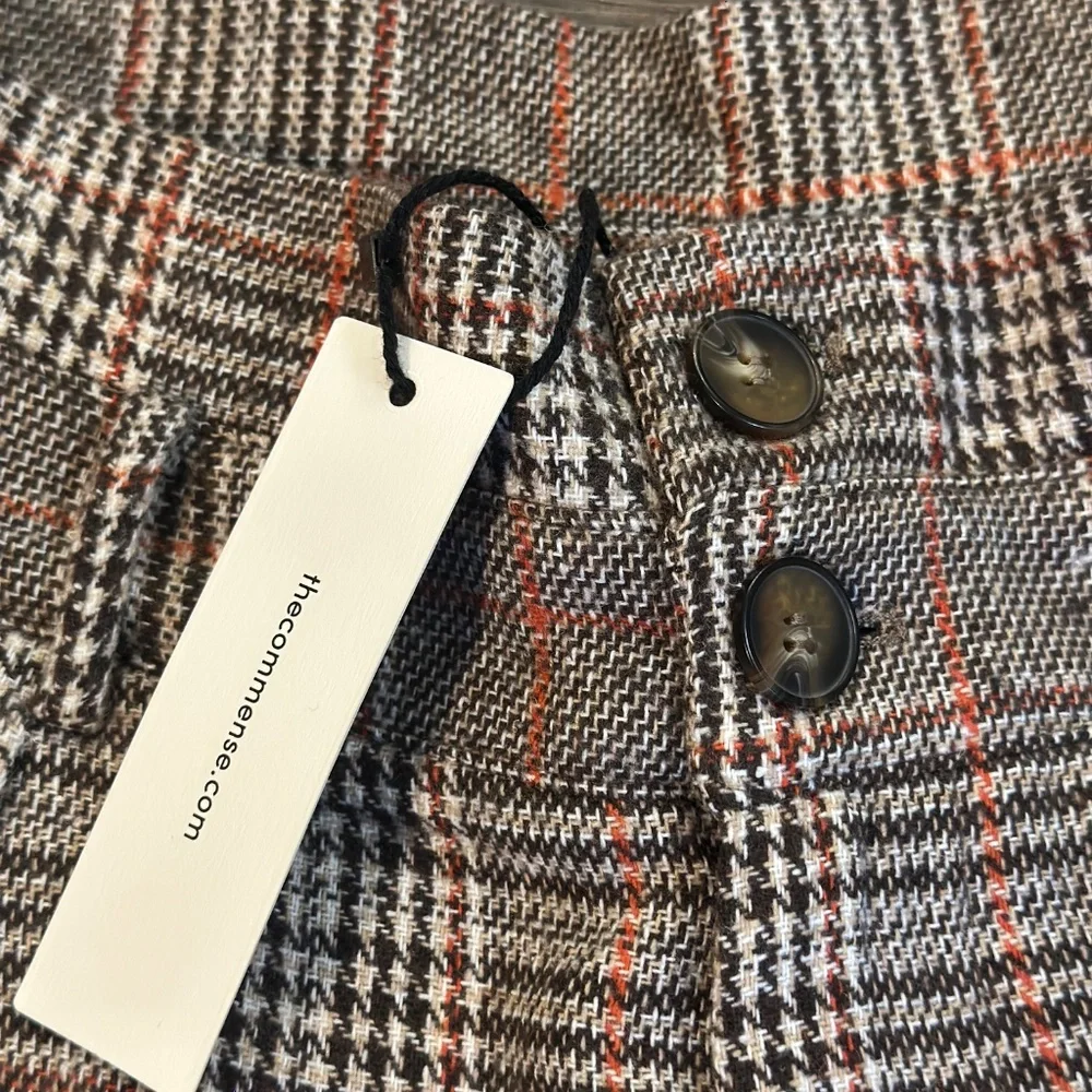 Commense Belted Plaid High-Waisted Pants, size M - Picture 6 of 9